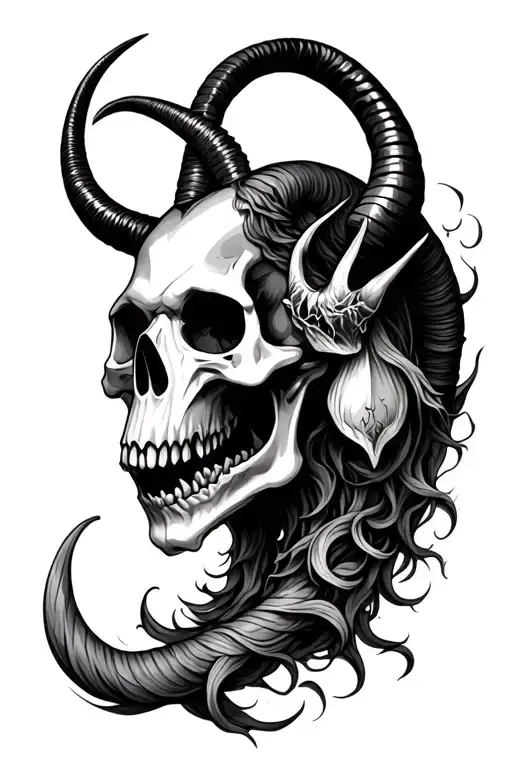 Capricorn Scary Skull