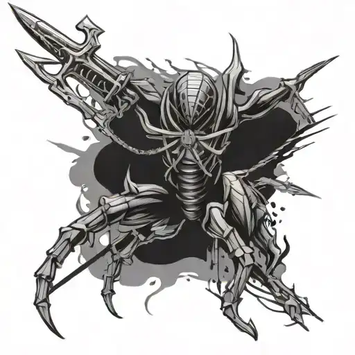 Spider Catch Sword Surrounded