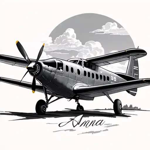 Small Airplane With Propeller And Hidden Name Anna In It