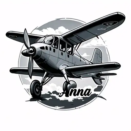 Small Airplane With Propeller And Hidden Name Anna In It