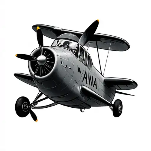 Small Airplane With Propeller And Hidden Name Anna In It