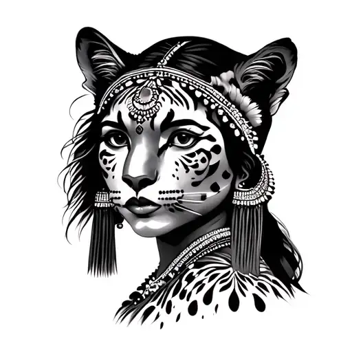 Panter And Indian Woman