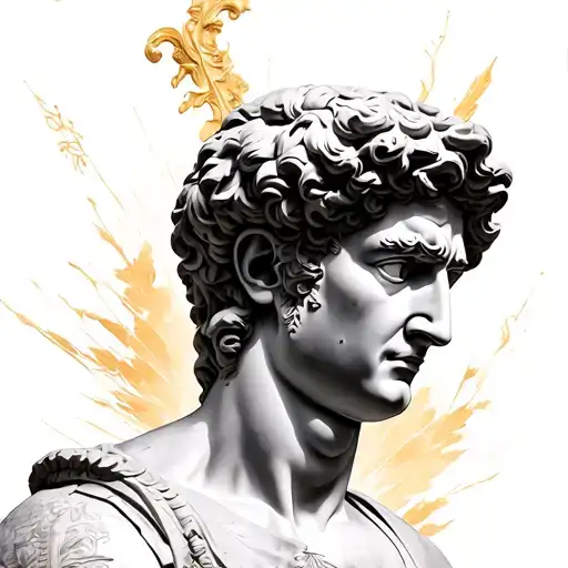 Augustus Ceasar Statue With Gold
