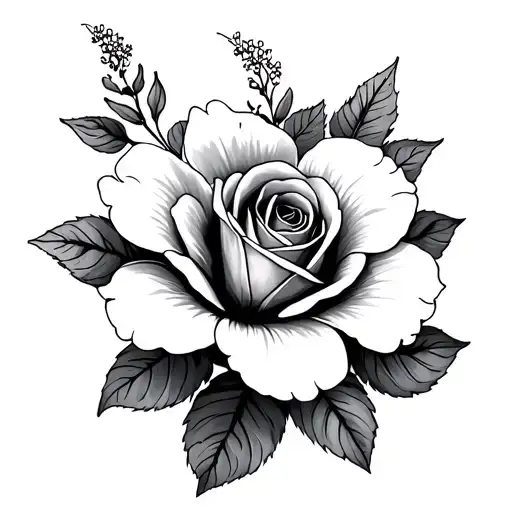 Skaul And Roses Mayflowers Hibiscus