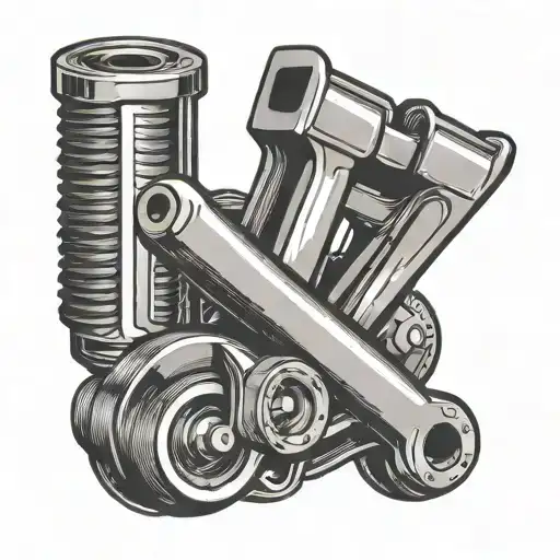 Mechanic Wrench Piston Tractor Parts Paying Homage