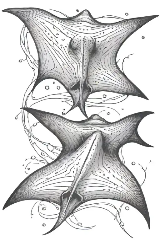Two Sting Rays Swimming