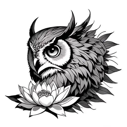 Stoicism Owl Lion Lotus Flower Justice Scale