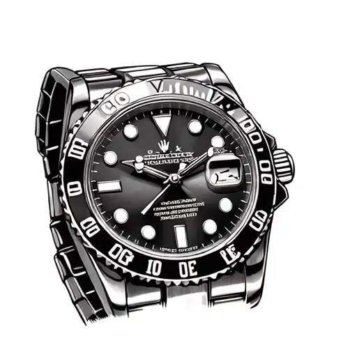 Rolex Type Watch Face Half Cut Off