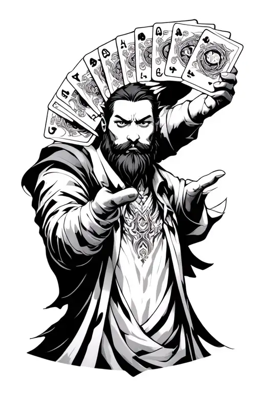 Exodia By Yu Gi Oh And A Man With A Beard Who Holds Up 5 Cards