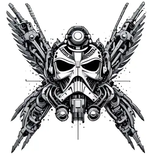 Star Wars Biomechanical Dotwork Patterns
