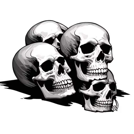 Skulls Piled Up On Top Of Each Other