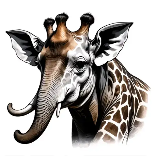 Elephant And Giraffe