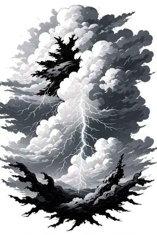 Make The Clouds More Wild And Add Lightning Bolt Striking