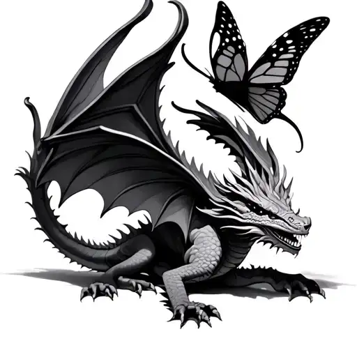Dragon With Butterfly Wings