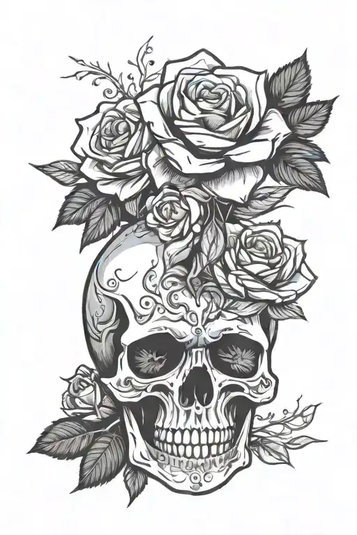 Skull Arm With Roses