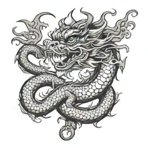 Chinese Dragon In Red
