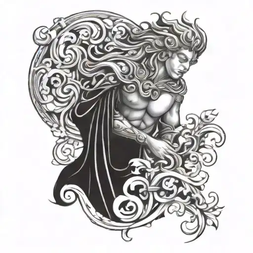 Half Sleeve Tatto Aquarius Men