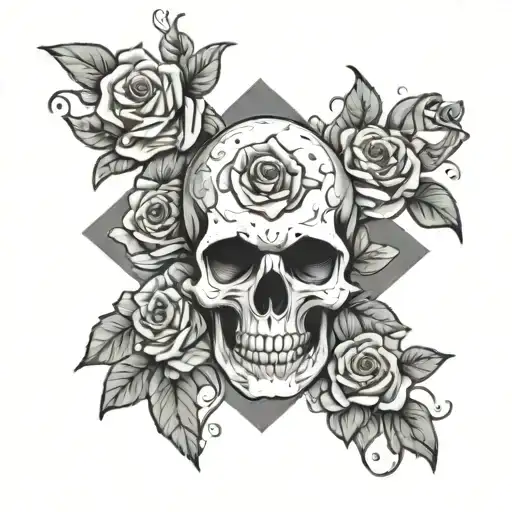 Skull Roses Stars Cross