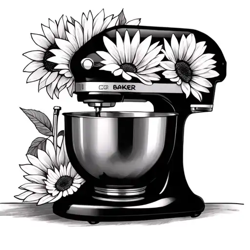 Stand Mixer Baker Whisk Sunflower Flowers