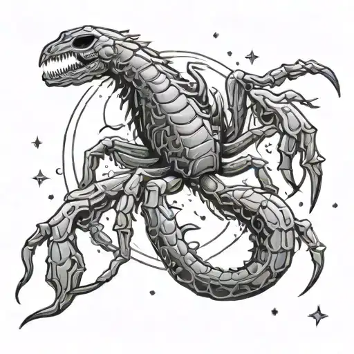 Moon And Scorpion Star Galaxy Background