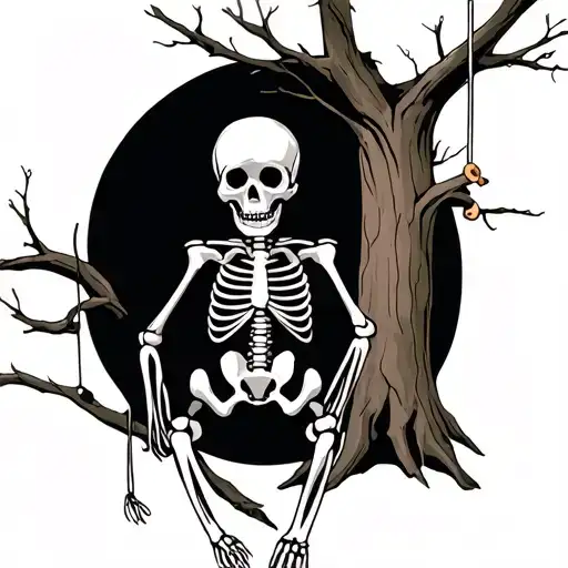 Petla Skeleton With A String Hung On A Tree