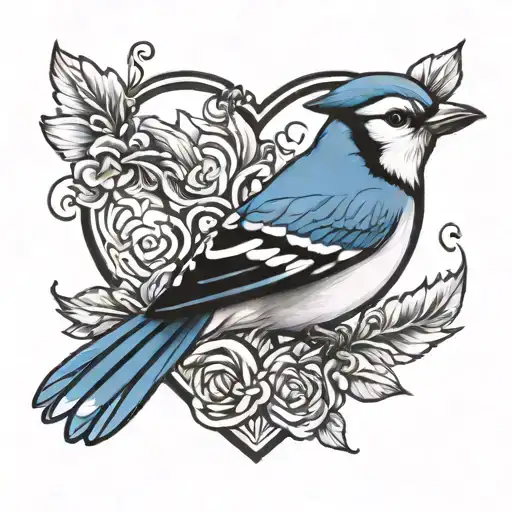 Blue Jay Heart Shaped Lock