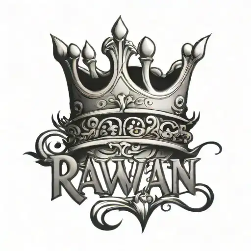Rawan Name Written With A Crown