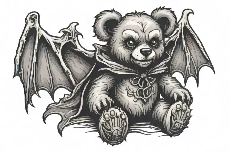 Vampire Teddy Bear Sitting