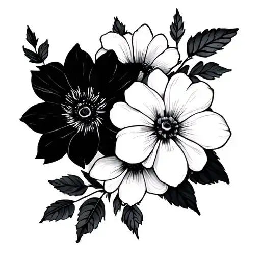 Flowers And The Names Lunna And Maria Julia