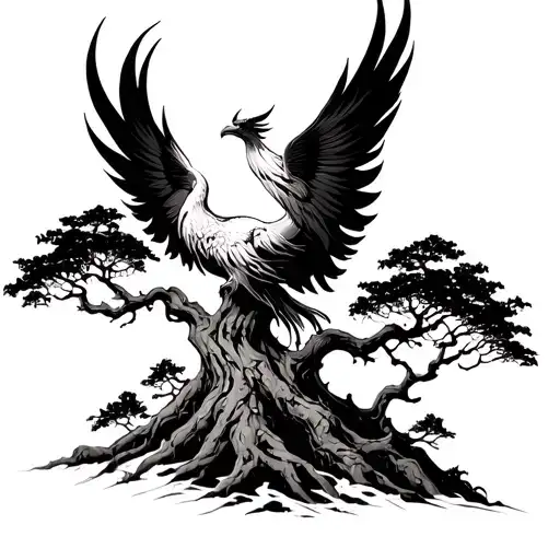 Banyan Tree With Phoenix Rising