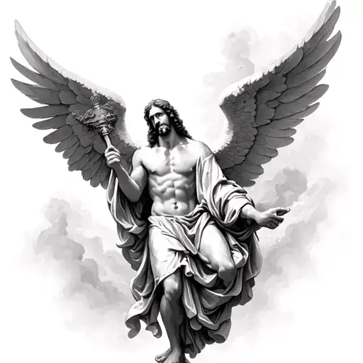 Archangel Michael Mixed With Jesus Imagery