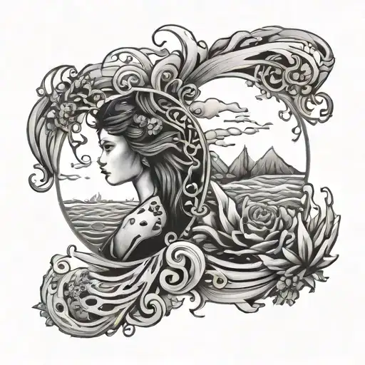 Matching Sister Tattoos Involving Ocean