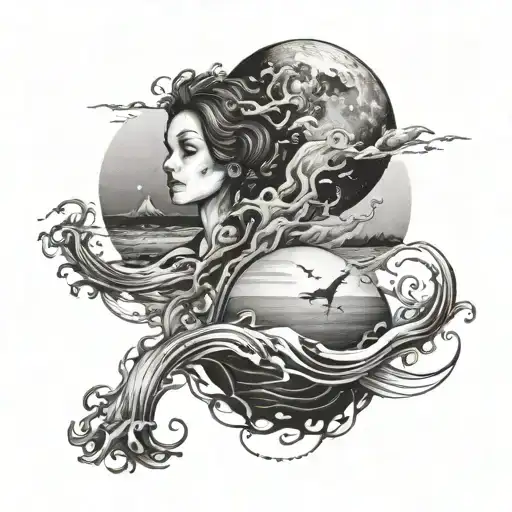 Matching Sister Tattoos Involving Ocean Very Minimal