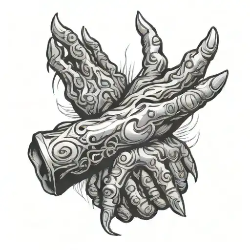Devil Hand And Human Hand Praying Hands