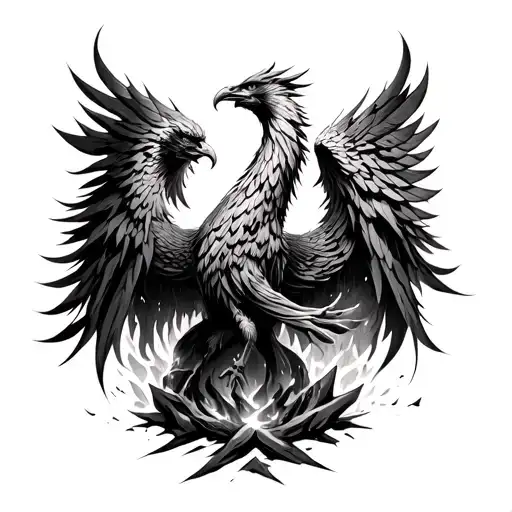 Phoenix Rising From Ashes Symbolizing Overcoming