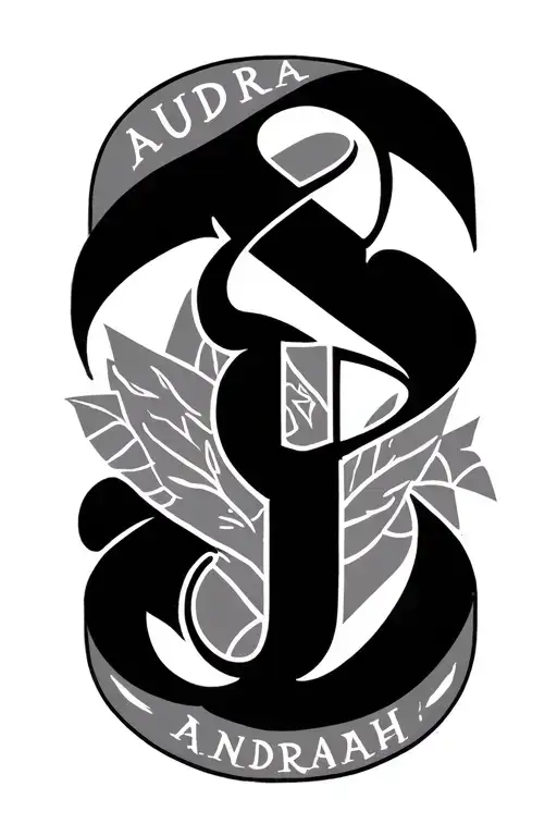 Cursive Name Audrah With Angles Around Jt