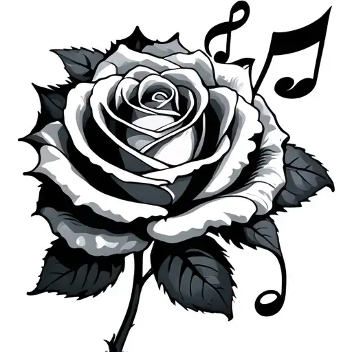 Rose And Music Note