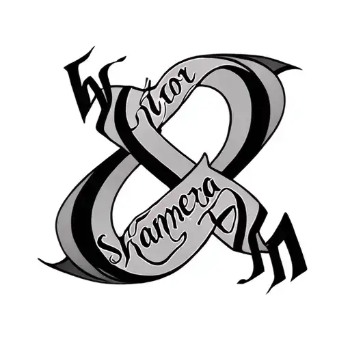 Infinity Symbol Merging Together With The Name Victor And Shamera
