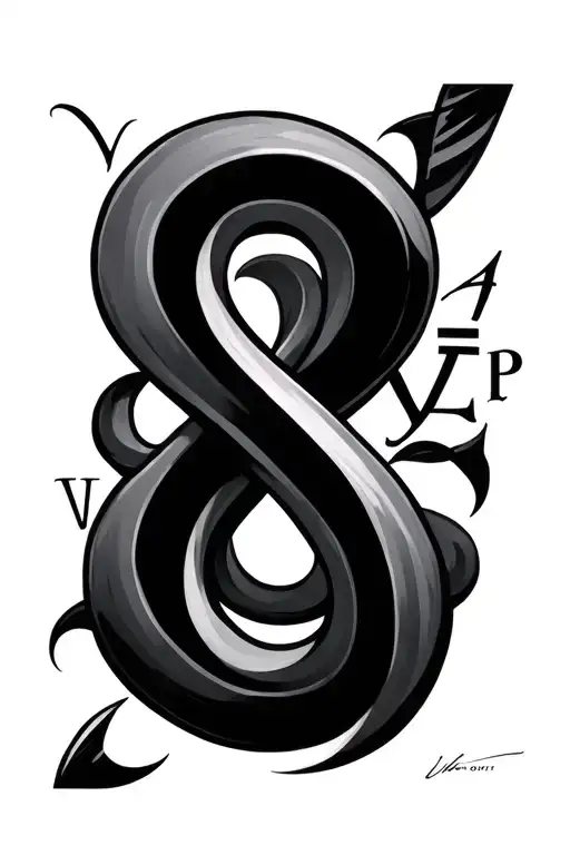 Infinity Symbol Merging Together With The Name Victor