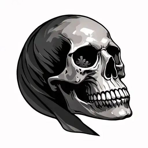 Skull With Dubbel U In Bedded