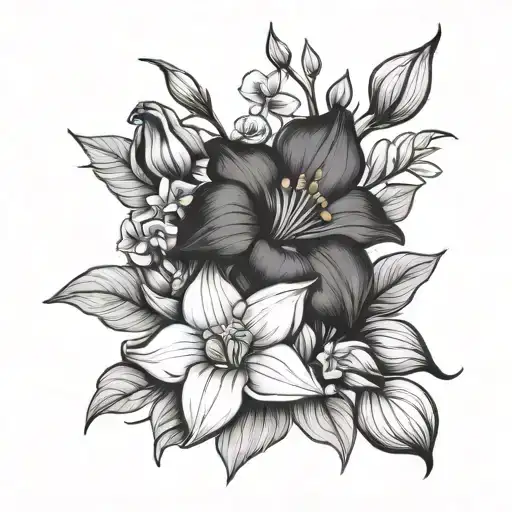 Bouquet With Daffodil And Morning Glory
