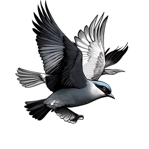 2 Birds Are Flying And Look At Each Other