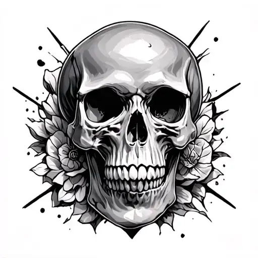 Skull With W In Bedded