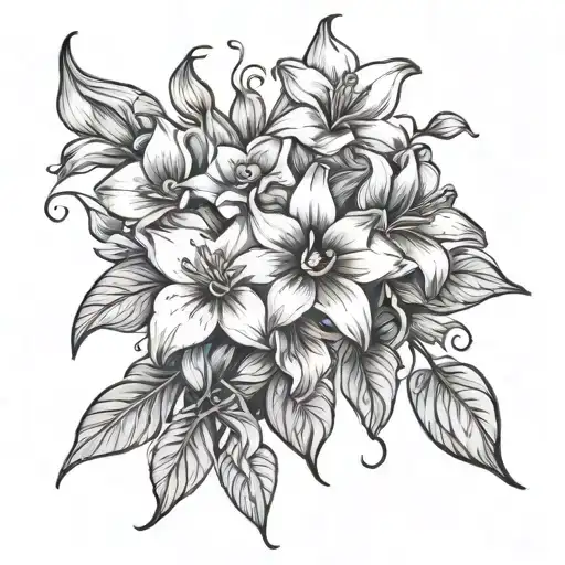 Bouquet With Daffodil And Morning Glory Vine