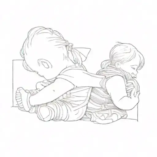 Two Children Hugging Each Other