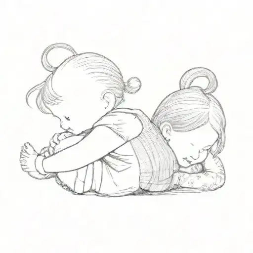 Two Children Hugging Each Other