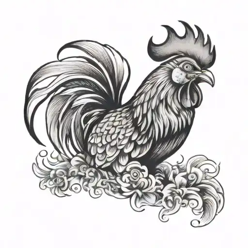 Rooster Head On Koi Fish Body