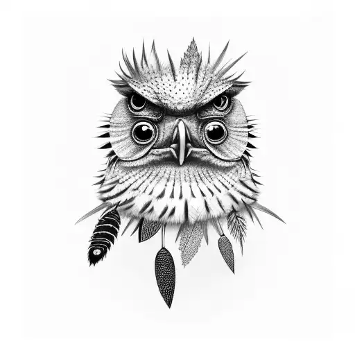 Sleeve With Tawny Frogmouth Surrounded By Native Australian Bird Feather