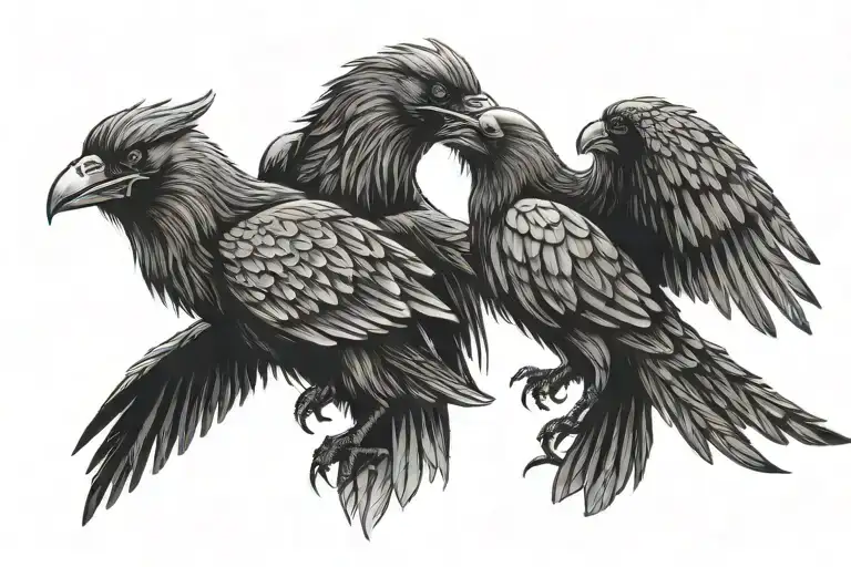 Viking Ravens Huginn And Muninn