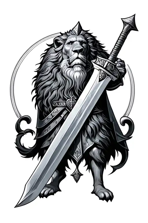 Richard The Lionheart With Sword Surrounded